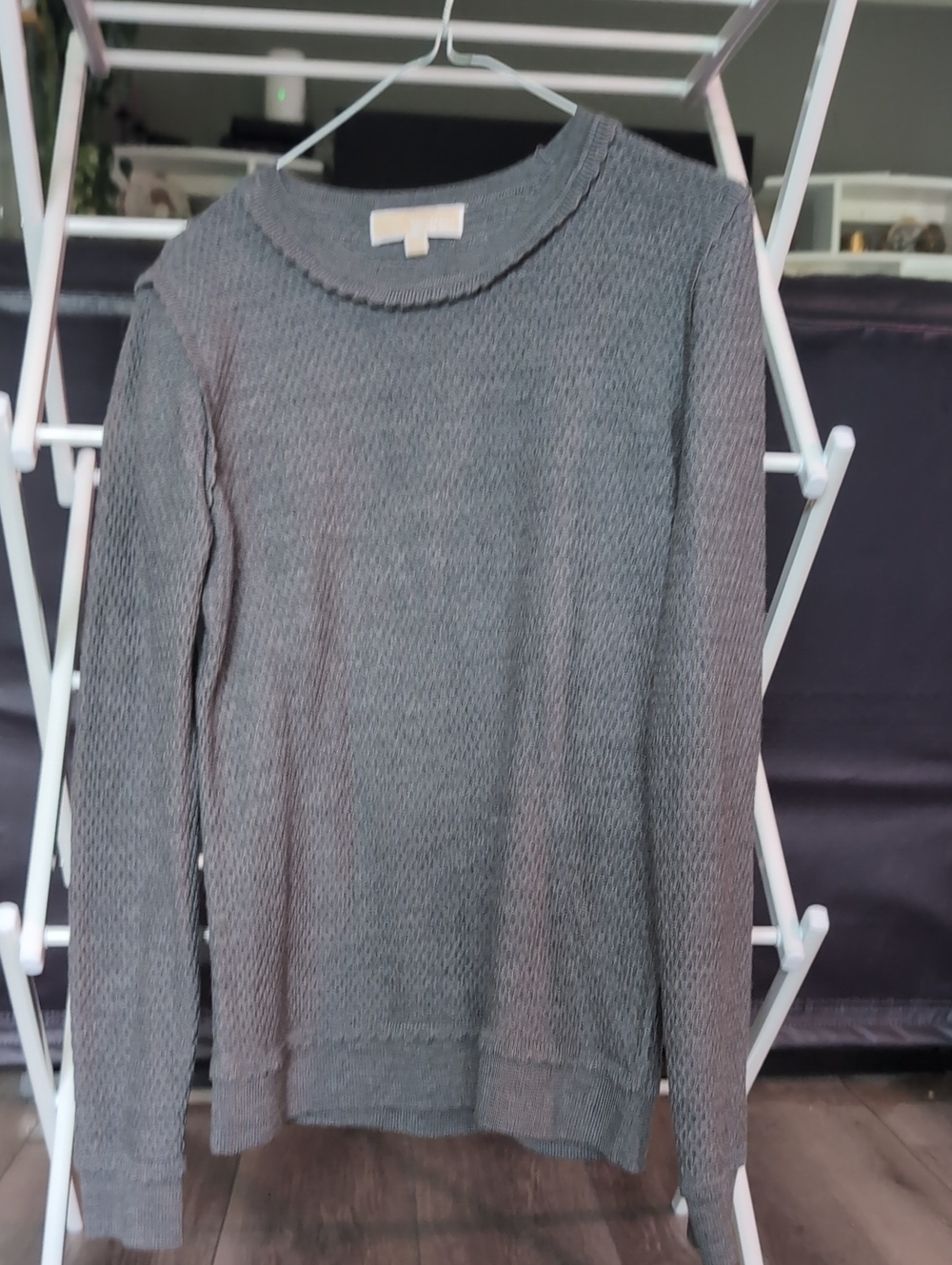 Michael Kors 100% Merino Wool Gray Crewneck Knit Sweater